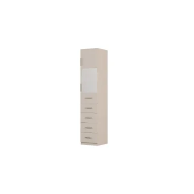 Szafa modułowa 50x245 cm z lustrem, 5 szufladami i półkami – System MAX Premium | e-Meblast