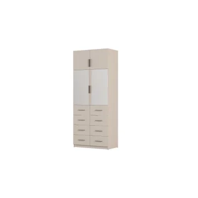 Szafa modułowa 100x245 cm z lustrami, 8 szufladami i półkami – System MAX Premium | e-Meblast