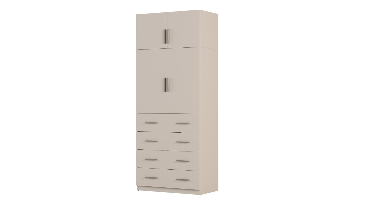 Szafa modułowa 100x245 cm z 8 szufladami i półkami – System MAX Premium| e-Meblast