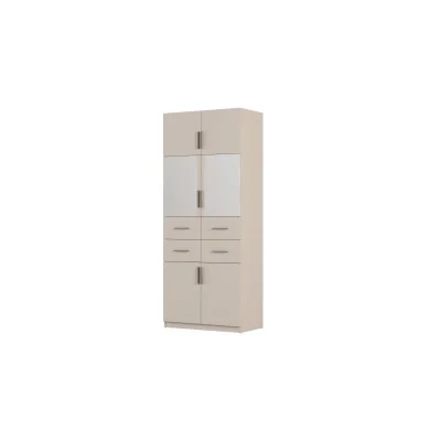 Szafa modułowa 100x245 cm z lustrami, 4 szufladami, półkami i dolną szafką – System MAX Premium| e-Meblast
