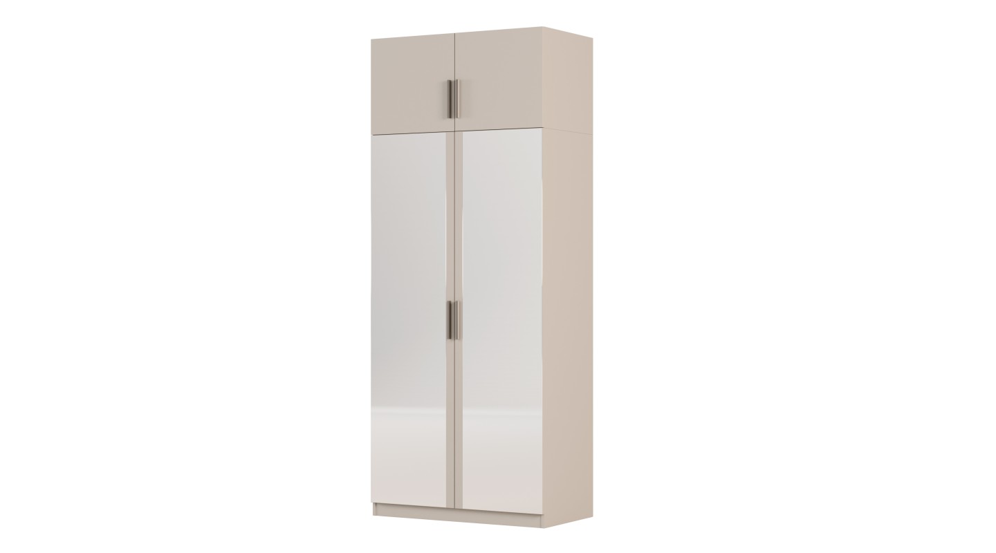 Szafa modułowa 100x245 cm z lustrami, 3 szufladami i półkami – System MAX Premium | e-Meblast