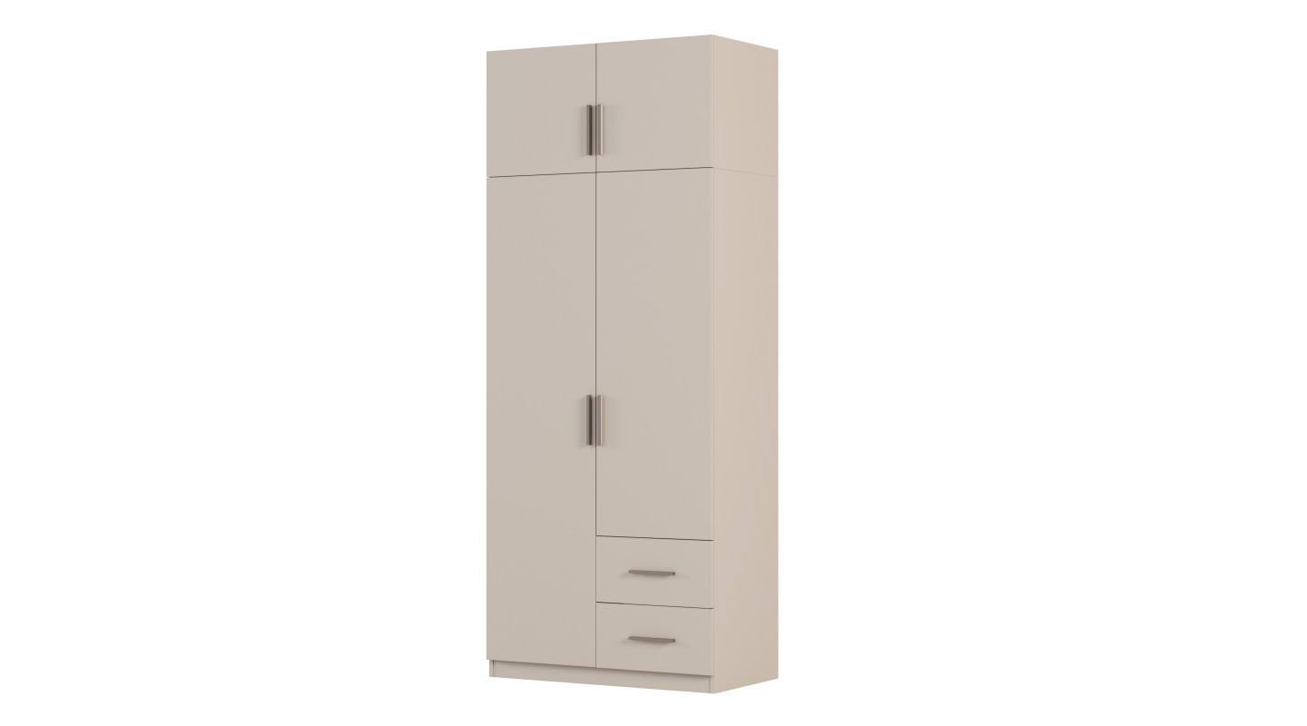 Szafa modułowa 100x245 cm z 2 szufladami, drążkiem i półkami – System MAX Premium | e-Meblast Szafa modułowa 100x245 cm z 2 szufladami, drążkiem i półkami – System MAX Premium | e-Meblast