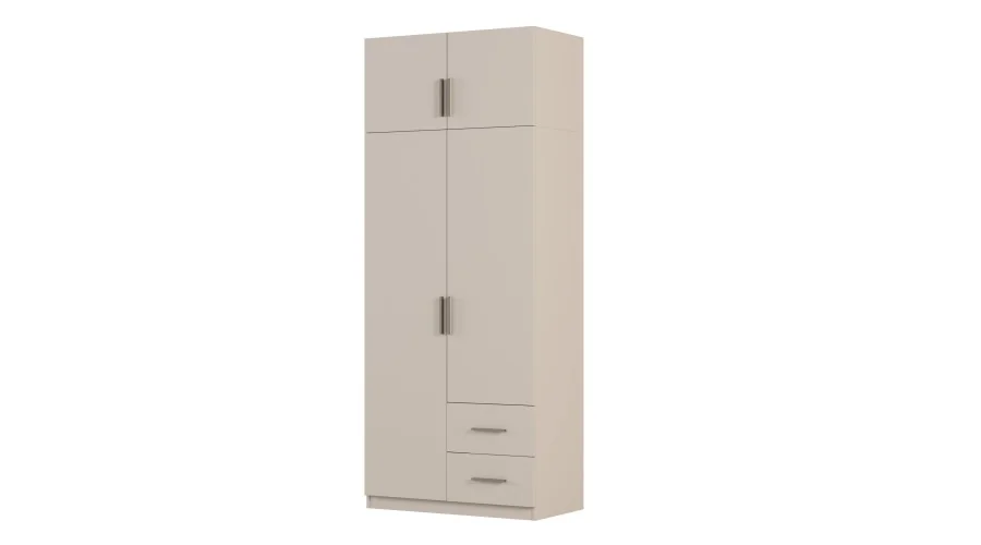 Szafa modułowa 100x245 cm z 2 szufladami, drążkiem i półkami – System MAX Premium | e-Meblast Szafa modułowa 100x245 cm z 2 szufladami, drążkiem i półkami – System MAX Premium | e-Meblast