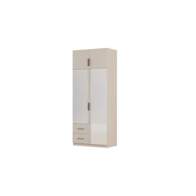 Szafa modułowa 100x245 cm z lustrami, 2 szufladami, drążkiem i półkami – System MAX Premium | e-Meblast