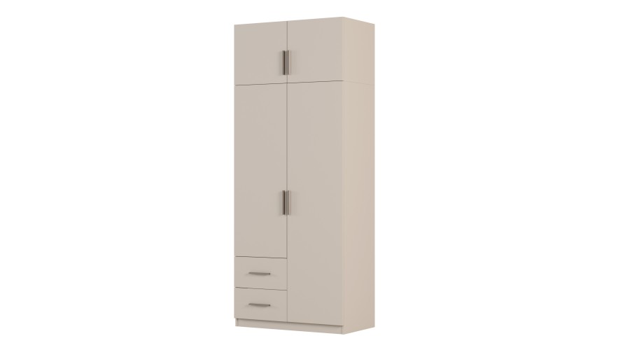 Szafa modułowa 100x245 cm z 2 szufladami, drążkiem i półkami – System MAX Premium | e-Meblast Szafa modułowa 100x245 cm z 2 szufladami, drążkiem i półkami – System MAX Premium | e-Meblast
