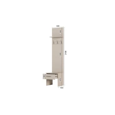 Szafa modułowa do przedpokoju 50 cm z szufladą, wieszakami i półką – System MAX Premium | e-Meblast