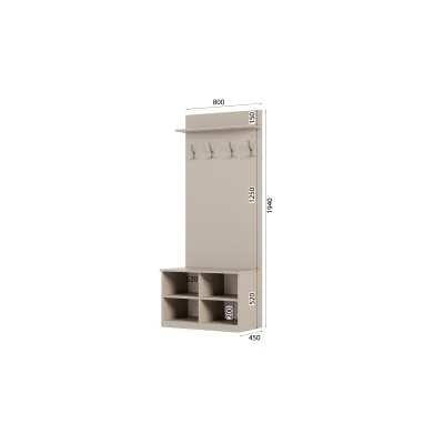 Szafa modułowa do przedpokoju 80 cm z szafką – MAX Premium | e-Meblast