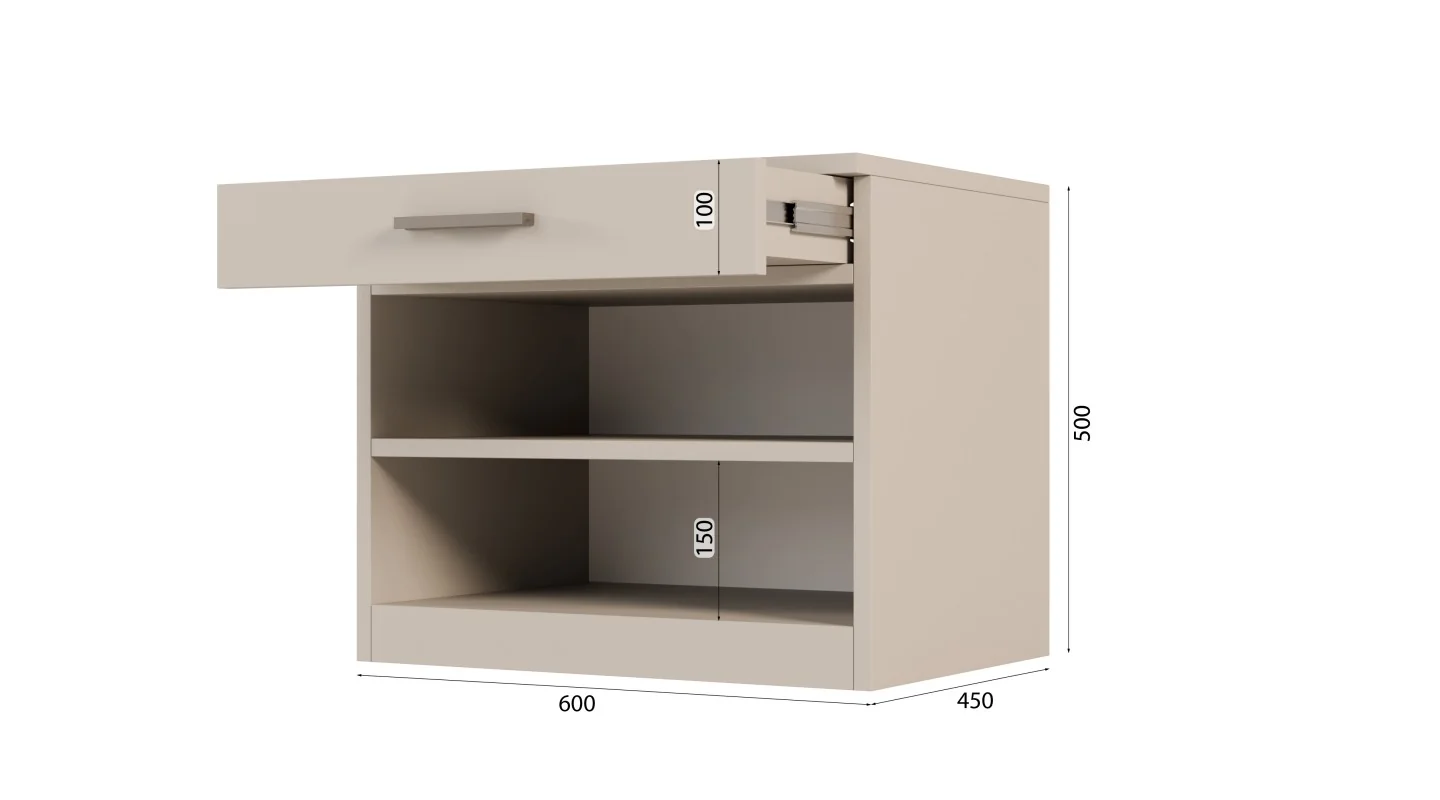 Siedzisko modułowe 80x50 cm z szufladą i półką – System MAX Premium| e-Meblast