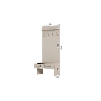 Szafa modułowa do przedpokoju 80 cm z 2 szufladami, wieszakami i półką – System MAX Premium