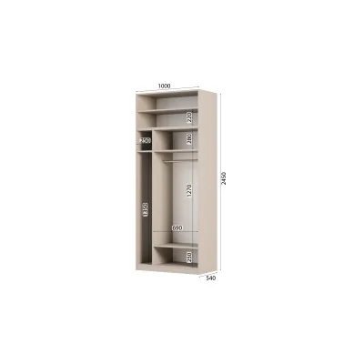 Szafa modułowa 100x245 cm z lustrami, drążkiem i półkami – System MAX Premium | e-Meblast