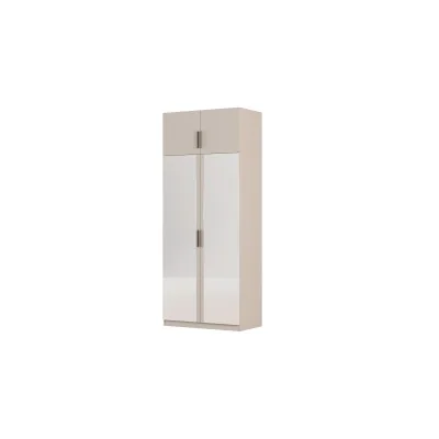 Szafa modułowa 100x245 cm z lustrami, drążkiem i półkami – System MAX Premium | e-Meblast