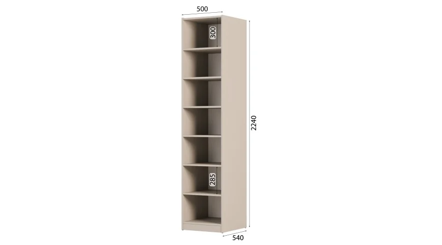 Szafa modułowa 50x225 cm z lustrem, półkami - MAX Premium "P" Szafa modułowa 50x225 cm z lustrem, półkami - MAX Premium "P"