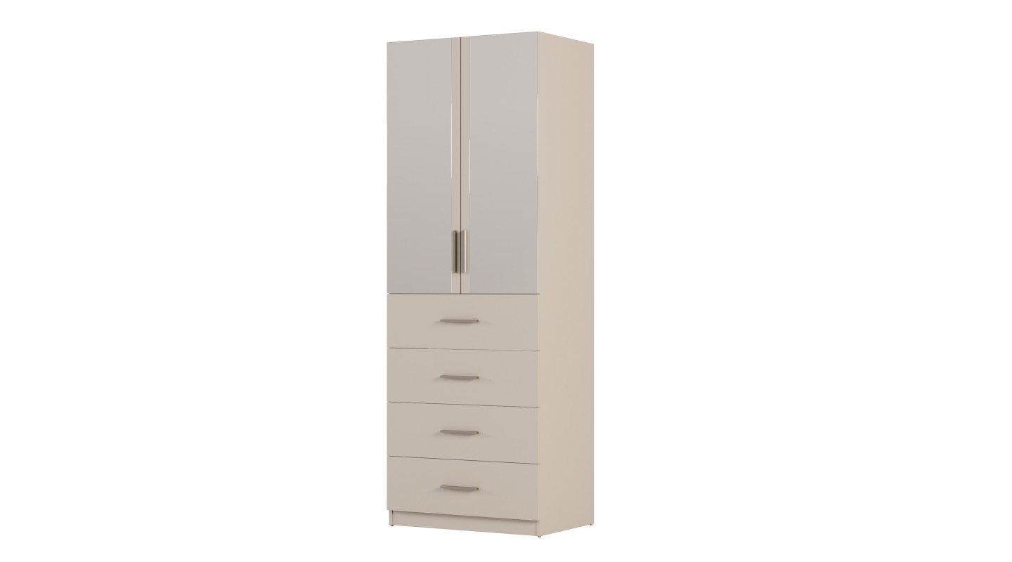Szafa modułowa 80x225 cm z lustrem, półkami i szufladami - System MAX Premium