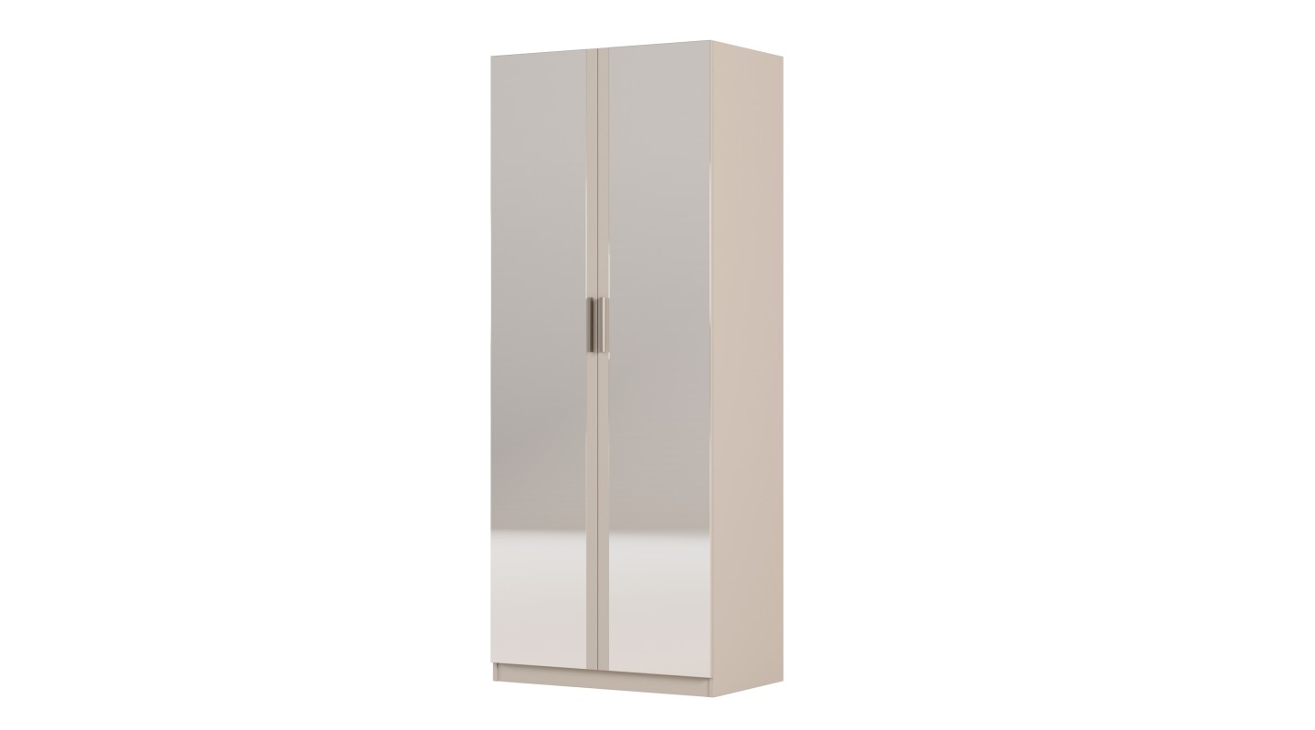 Szafa modułowa 90x225 cm z półkami i drążkiem i lustrem - MAX Premium F