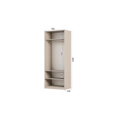 Szafa modułowa 90x225 cm , półkami i drążkiem - MAX Premium F