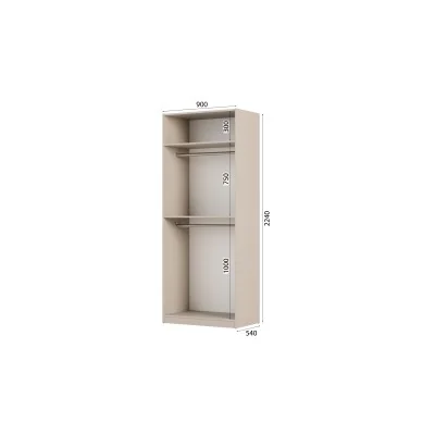 Szafa modułowa 90x225 cm z półkami i drążkami - System MAX Premium