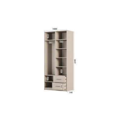 Szafa modułowa 100cm MAX Premium B - drążek, szuflady, półki