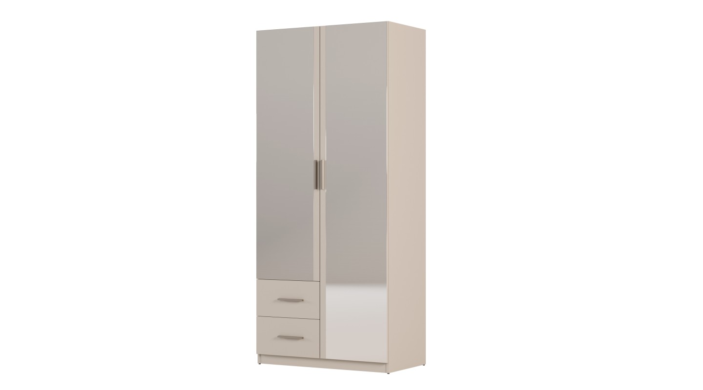 Szafa modułowa 100 cm z lustrem, drążkiem ubraniowym i szufladami - MAX Premium "C"