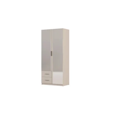 Szafa modułowa 100 cm z lustrem, drążkiem ubraniowym i szufladami - MAX Premium "C"