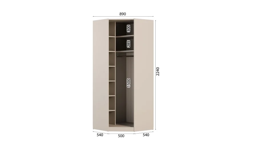Szafa narożna modułowa 100x100x225 cm System MAX Premium | e-Meblast Szafa narożna modułowa 100x100x225 cm System MAX Premium | e-Meblast