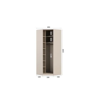 Szafa narożna modułowa 100x100x225 cm z lustrem System MAX Premium | e-Meblast